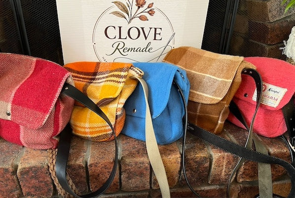 Vintage Wool Blanket Messenger Bags