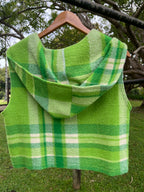 Vest-Vintage Woollen Blanket. Hooded Crop. Size 10-12