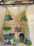 Vintage Tea towel “Wiltshire” halter neck top. Up to size 14