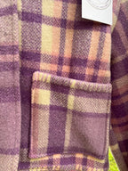Jacket-Hooded Crop- Vintage Woollen Blanket. Size 12-14