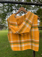 Vest-Vintage Woollen Blanket-Hooded-Crop. Size 6-8