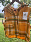 Vest-Vintage Woollen Blanket-Hooded-Crop. Size 6-8