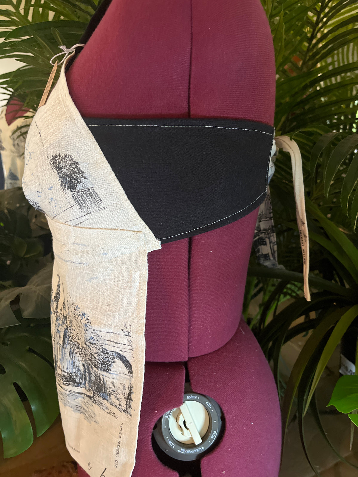 Vintage tea towel halter neck top- “Early Sydney” size 16A/B