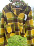 Jacket-Vintage Woollen Blanket-Crop/Hooded. Size 12-14