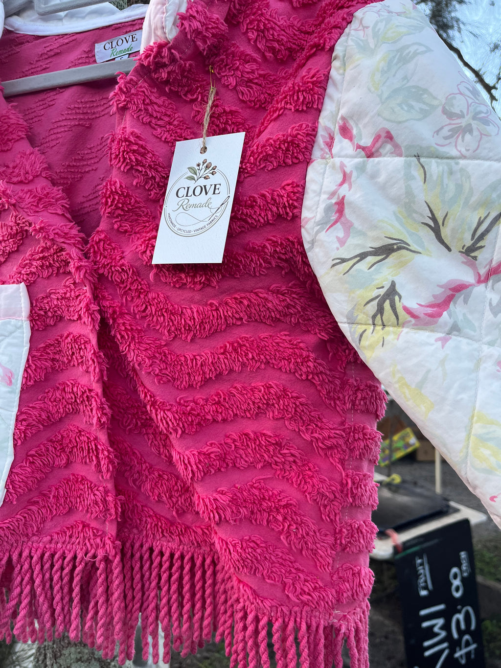 Jacket-Combo vintage chenille and quilt