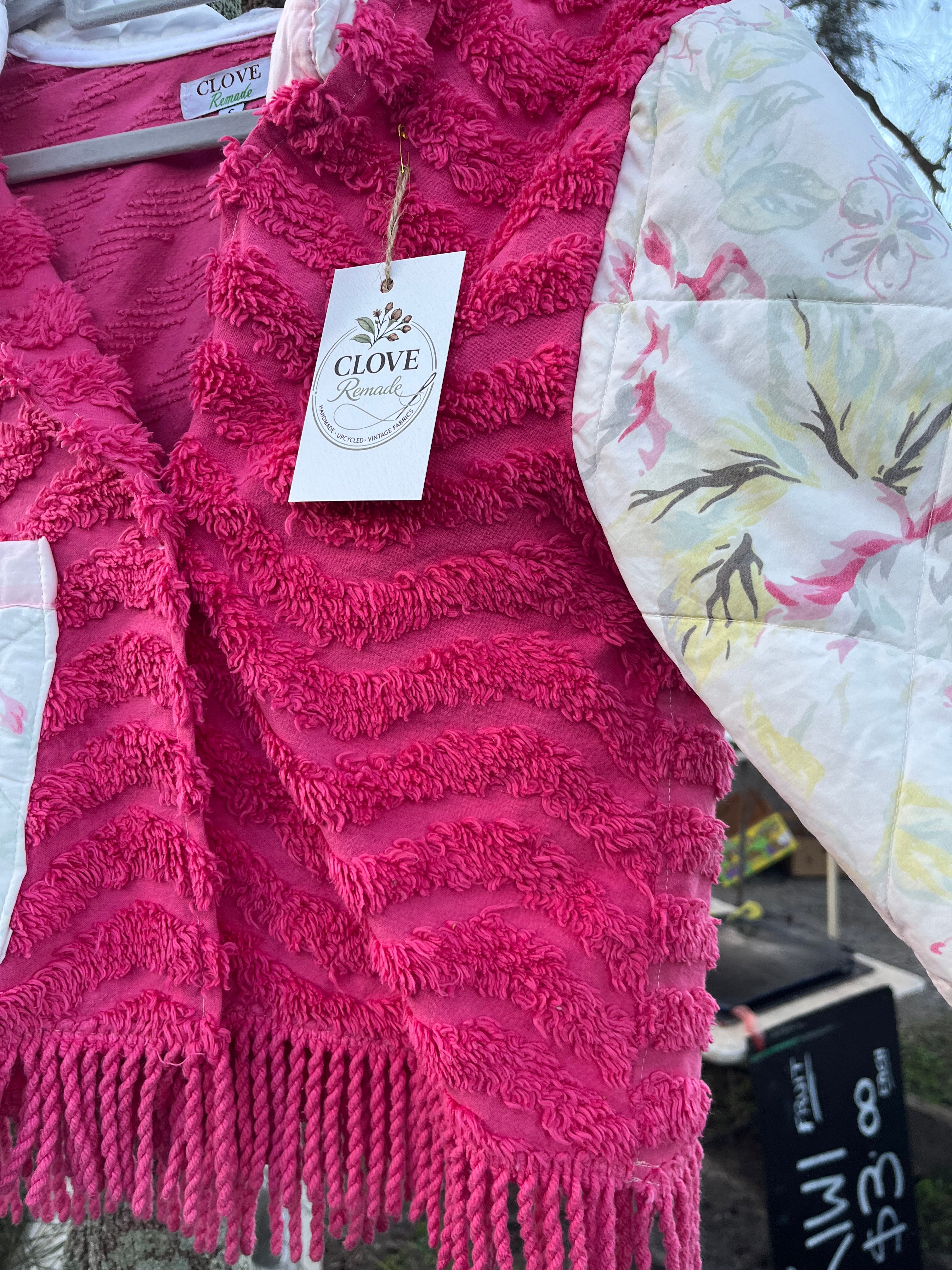Jacket-Combo vintage chenille and quilt