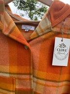 Vest-Vintage Woollen Blanket-Hooded-Crop. Size 10-12