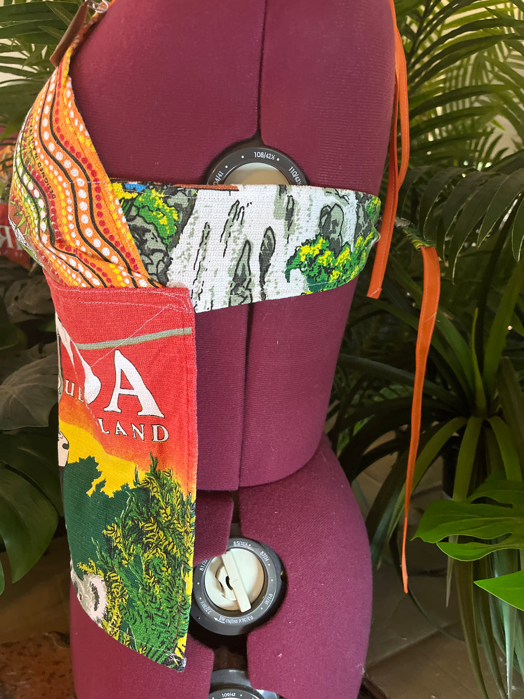 Vintage tea towel halter neck top- “Kuranda” Size 16A/B