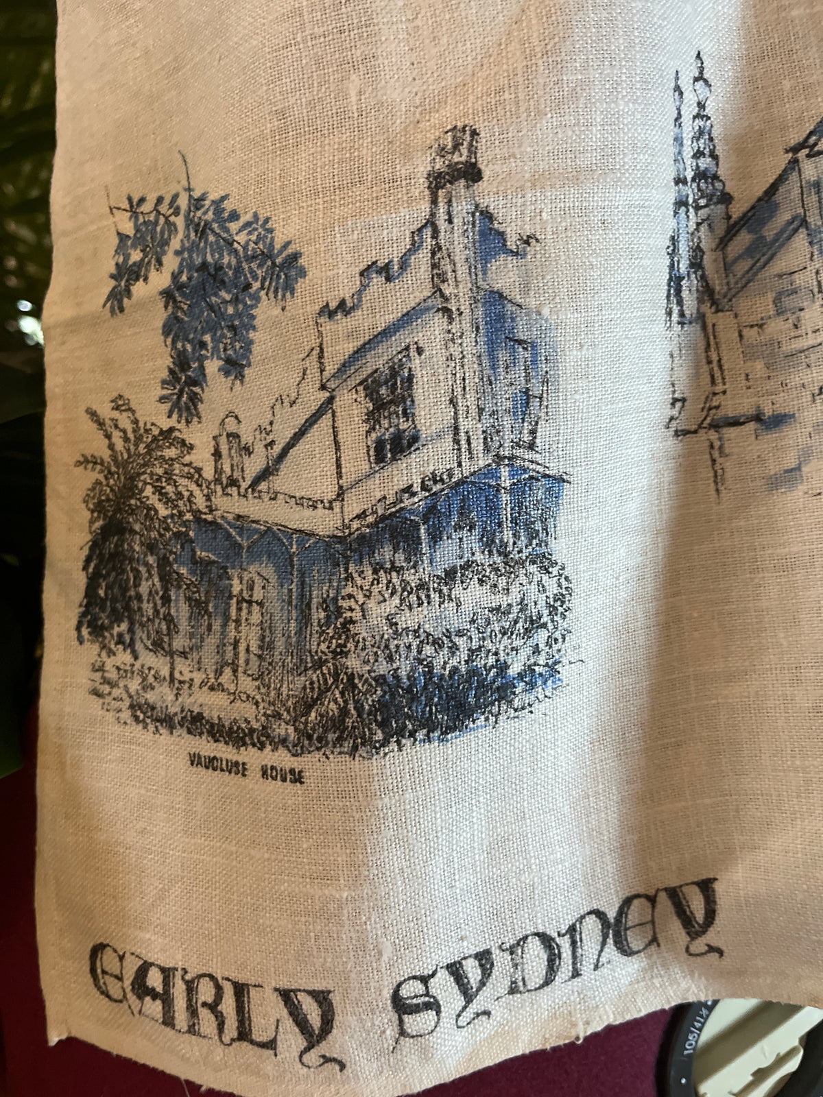 Vintage tea towel halter neck top- “Early Sydney” size 16A/B