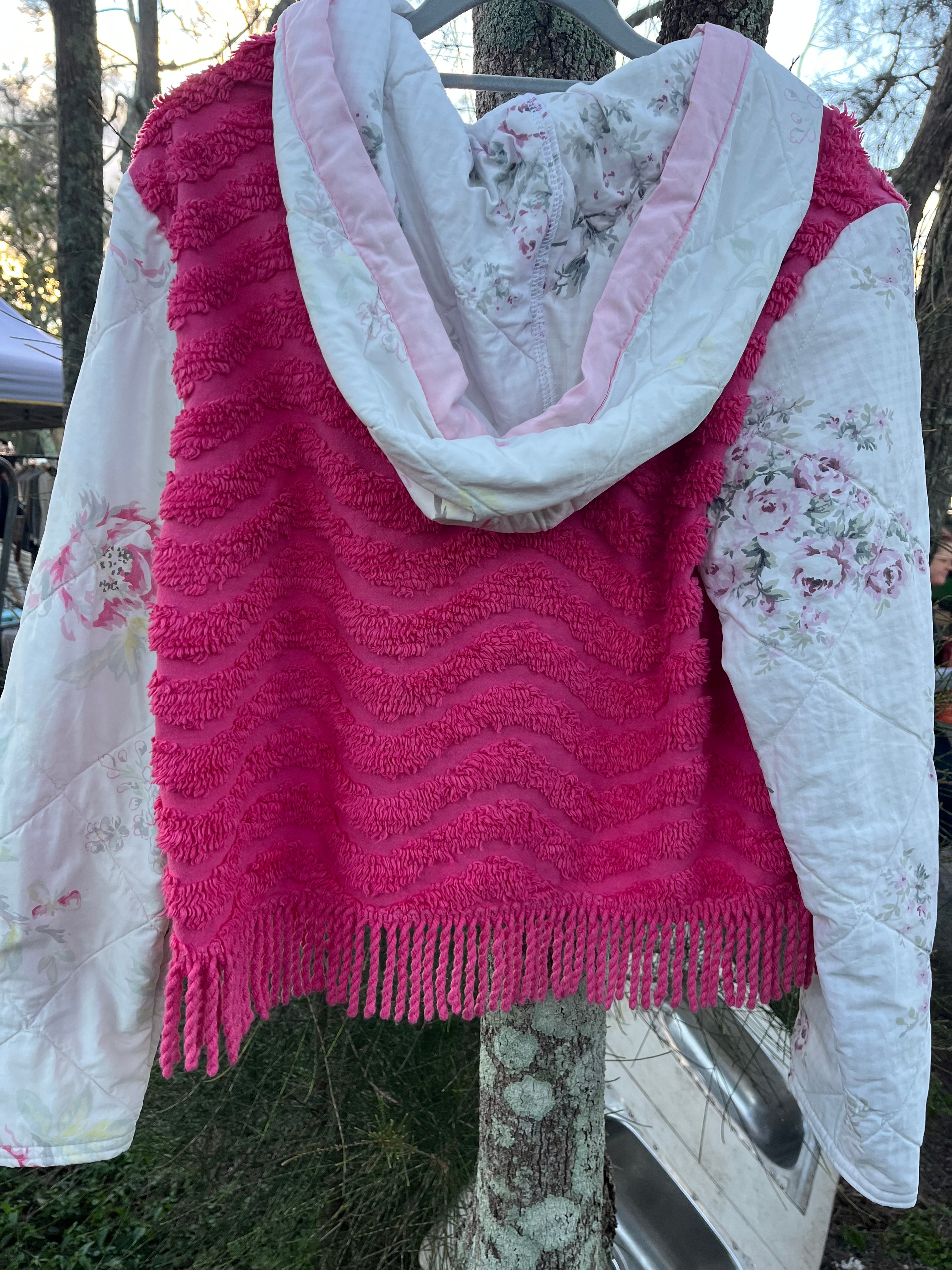 Jacket-Combo vintage chenille and quilt
