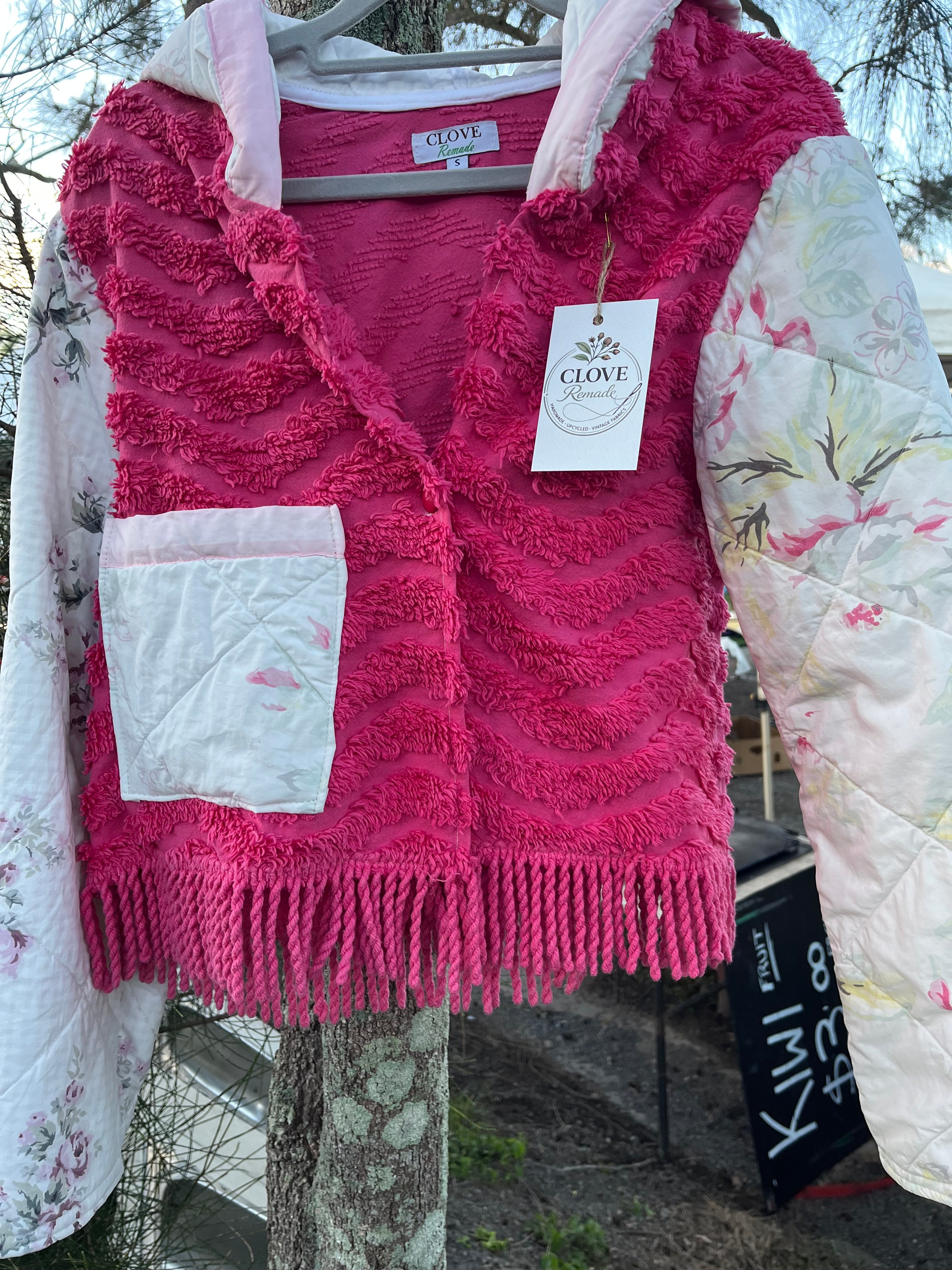 Jacket-Combo vintage chenille and quilt