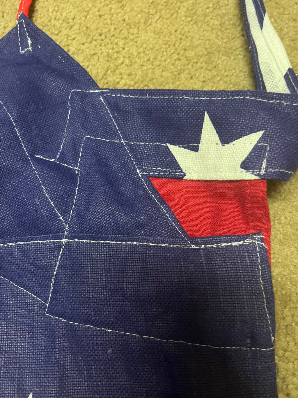 Vintage tea towel halter neck top. “Australian flag”. Size 12A/B