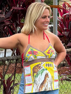Vintage tea towel halter neck top. “Australia 1983”calendar. Size 12A/B