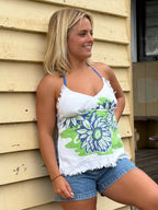 Vintage hand towel halter neck top Size 12C/D