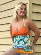 Vintage tea towel halter neck top “Australia- Land of Sunshine” Size 12C/D
