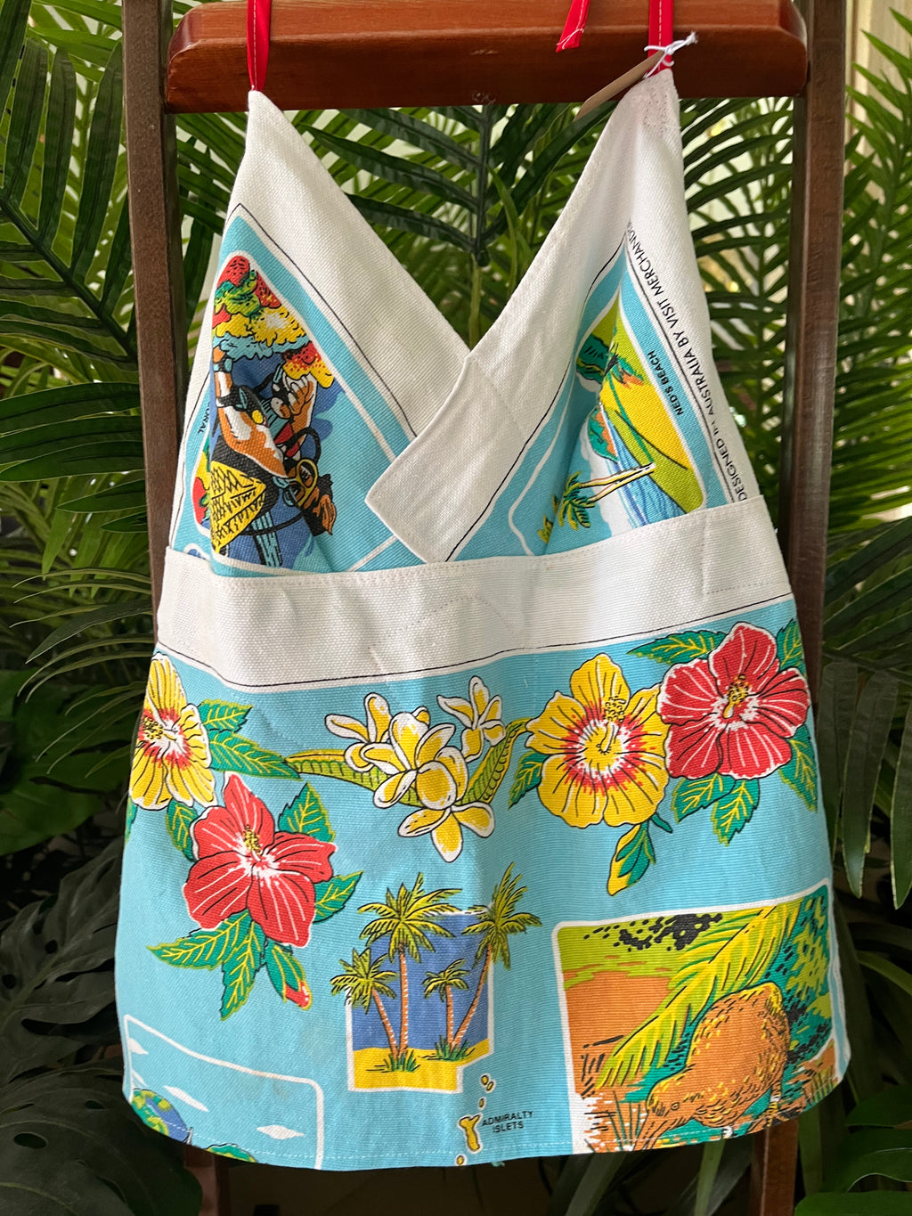 Tea towel halter neck top “Lord Howe Island” Size 14D