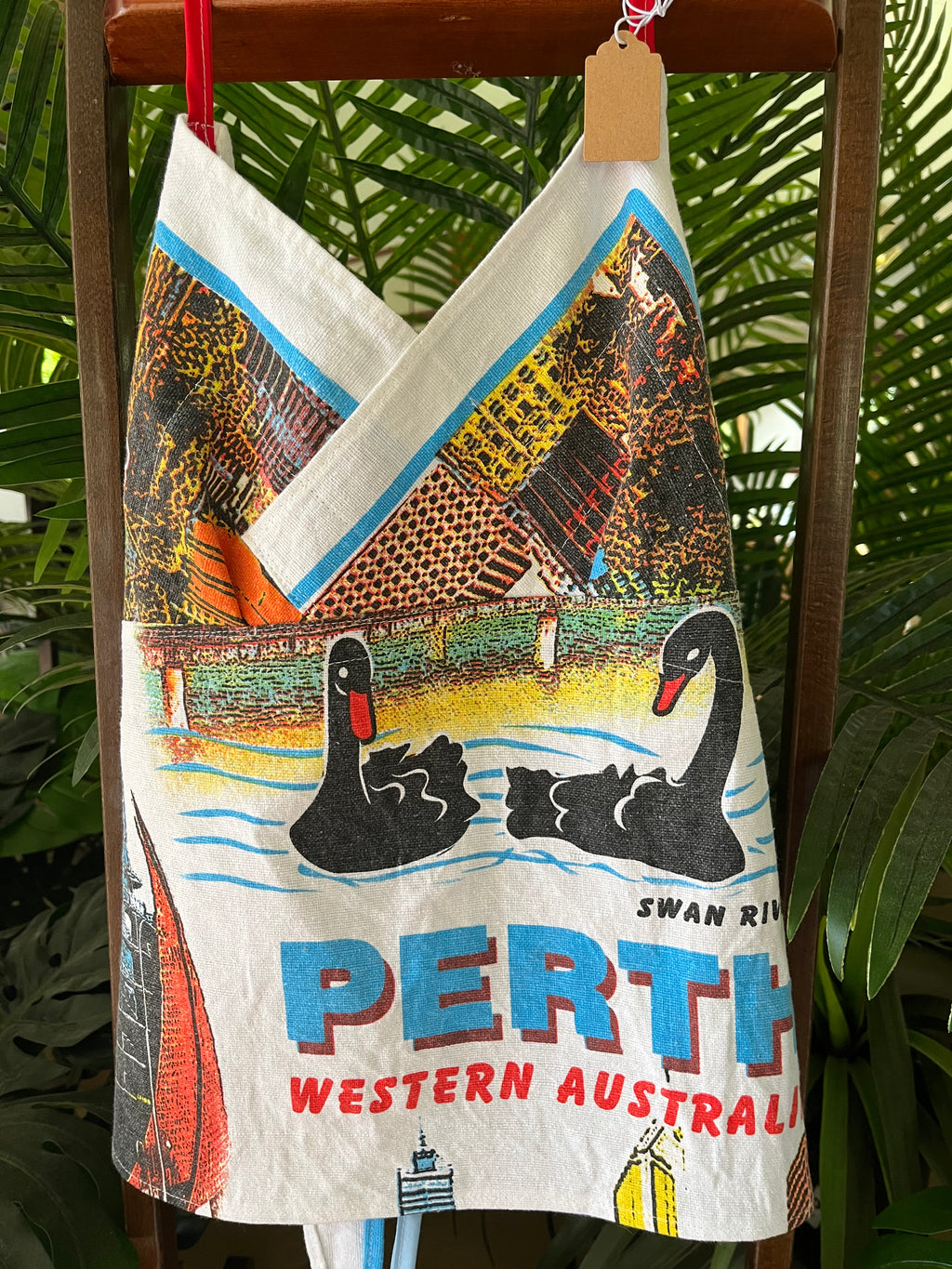 Vintage tea towel halter neck top- “Perth” Size 14A/B