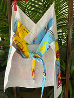 Vintage tea towel halter neck top “Gold Coast” Size 14A/B