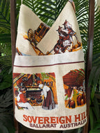 Vintage tea towel halter neck top “Soverign Hill Ballarat” Size 14B/C
