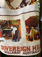 Vintage tea towel halter neck top “Soverign Hill Ballarat” Size 14B/C