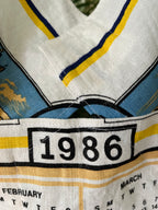 Vintage Tea towel halter neck top “1986” calendar from South Australia. Size 14B/C