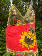 Vintage tea towel halter neck top “Sunflower’s” Size 14B/C