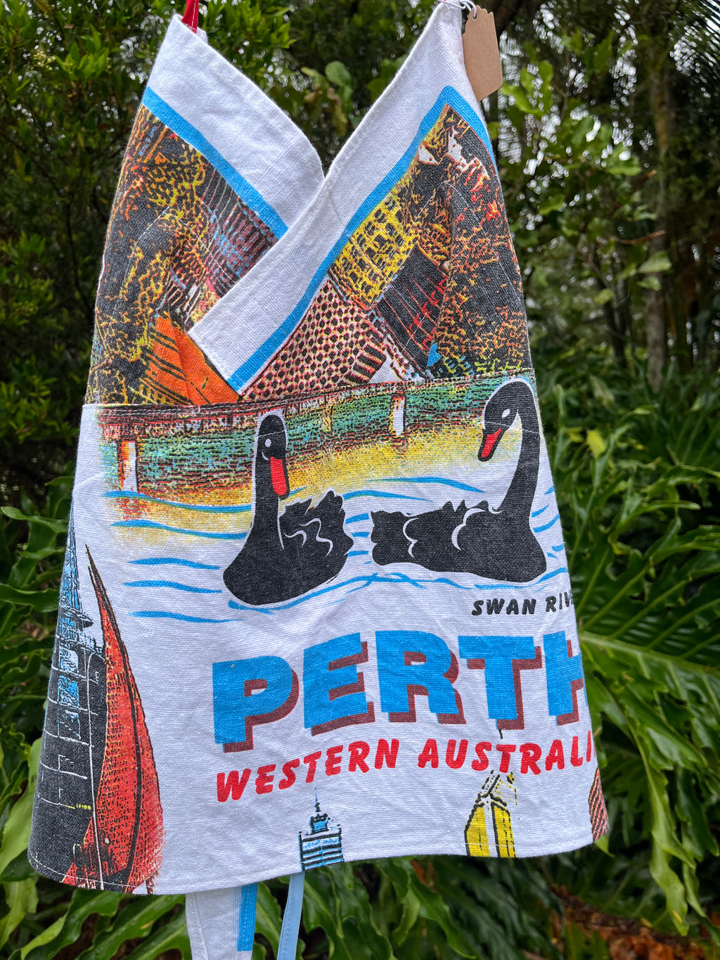 Vintage tea towel halter neck top- “Perth” Size 14A/B