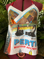 Vintage tea towel halter neck top- “Perth” Size 14A/B
