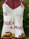 Vintage tea towel halter neck top “Echuca &Moama” Size 14 A/B