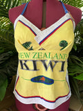 Vintage tea towel halter neck top “New Zealand Kiwi” Size 14D