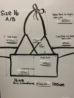 Vintage tea towel halter neck top- “Early Sydney” size 16A/B
