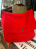 Brilliant Red Wool Messenger Bag - one-of-a-kind vintage beauty by Clove-Remade