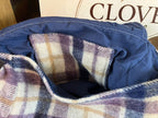 Mauve Vintage Wool Messenger Bag Inside View by Clove Remade
