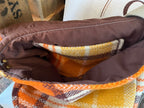 Inside view with pocket Clove-Remade Orange Wool Blanket Messenger Bag