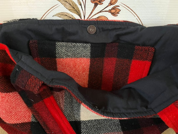 Red Plaid Wool Blanket Tote Bag Large