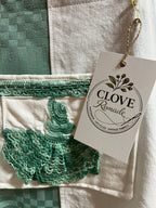 Pinafore Dress Seafoam Green Crochet Lady Pocket Detail