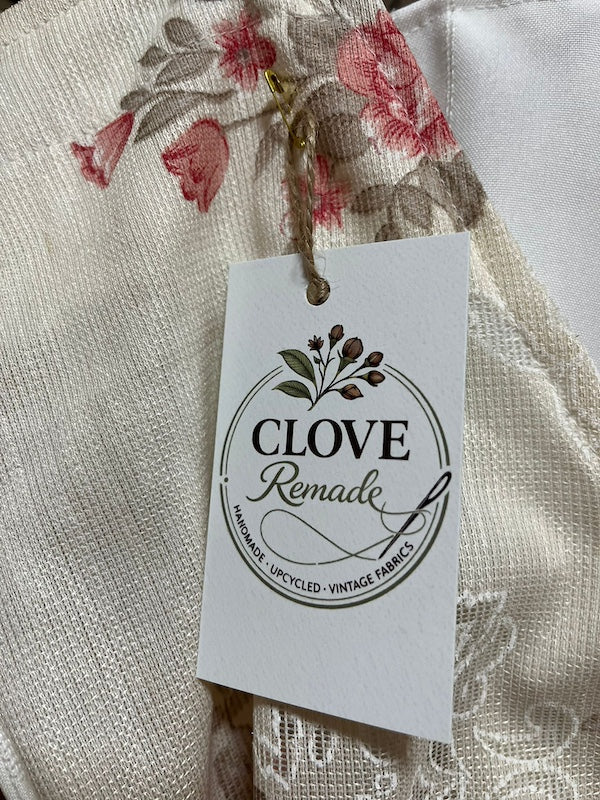 Pinafore Dress Upcycled Vintage Romantic Floral Detail