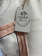 Vintage Linen Tablecloth Pinafore with Peach detail