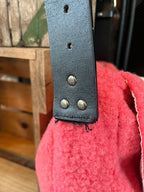 Pink Vintage Wool Messenger Bag Small Side View