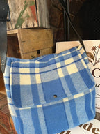 Classic Blue Vintage Wool Blanket Messenger Bag by Clove-Remade