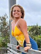 Vibrant 'Retro' Halter Neck Top. Up to Size 14.
