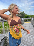 Vintage Floral Tablecloth Halter Neck Top. Up to Size 10.